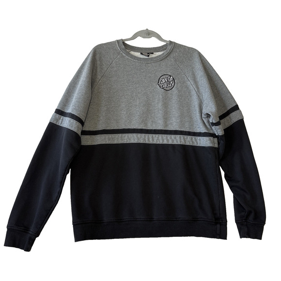 Santa Cruz Skateboards Sweatshirt Crewneck Long Sleeve Size XL Gray Black - Picture 1 of 9
